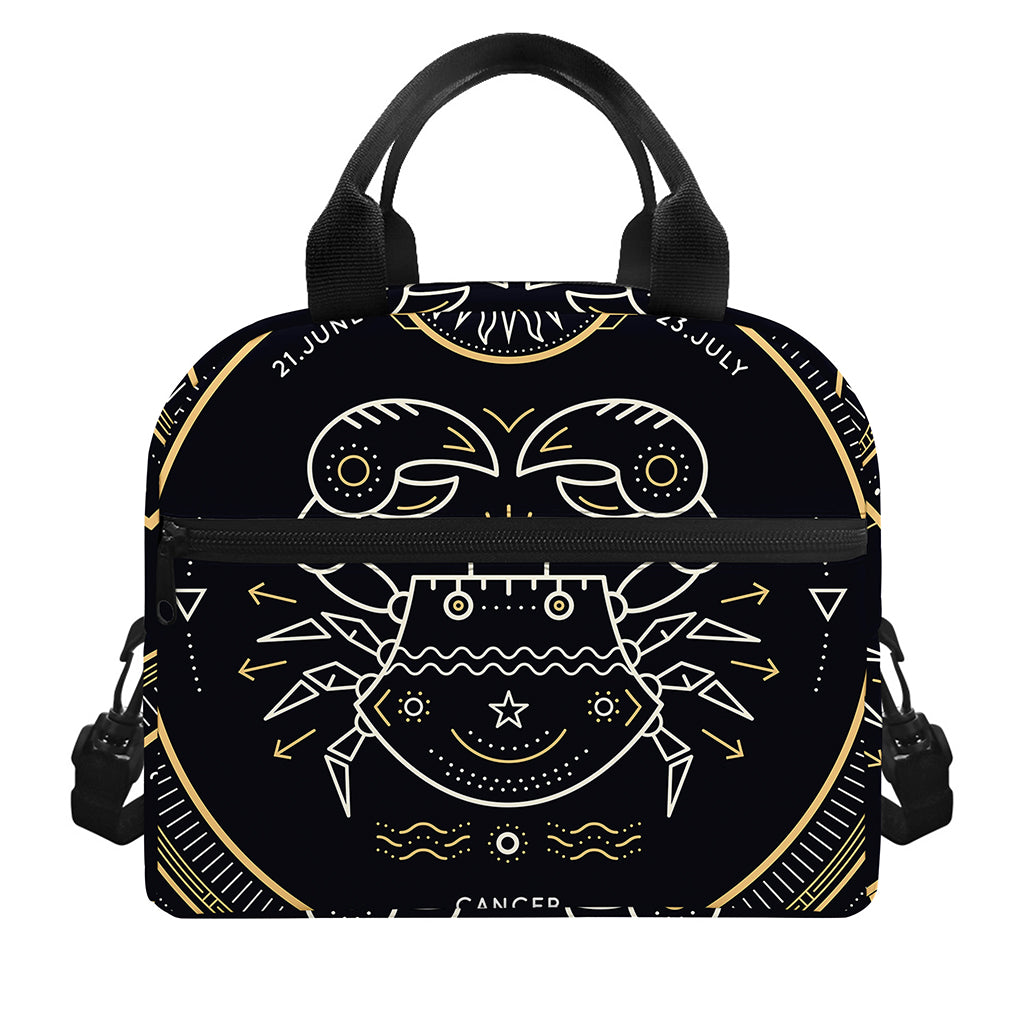 Vintage Cancer Zodiac Sign Print Insulated Lunch Bag