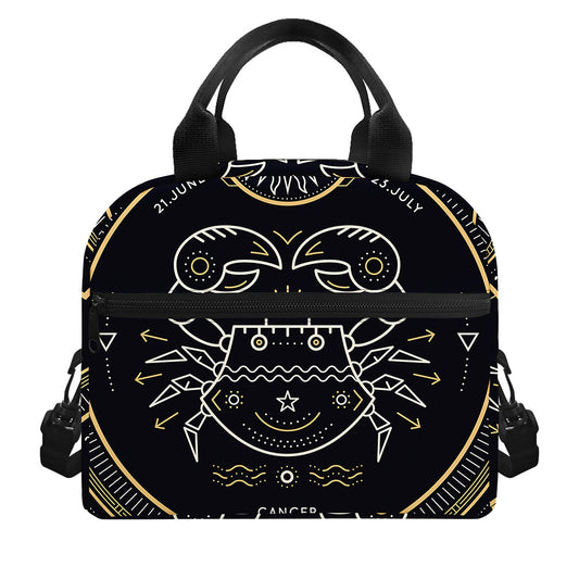 Vintage Cancer Zodiac Sign Print Insulated Lunch Bag