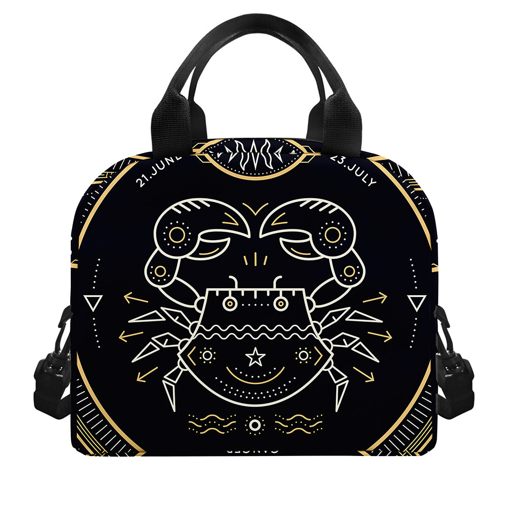 Vintage Cancer Zodiac Sign Print Insulated Lunch Bag
