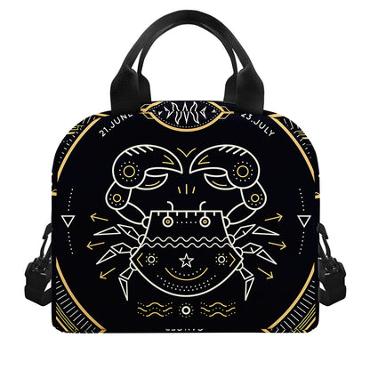 Vintage Cancer Zodiac Sign Print Insulated Lunch Bag