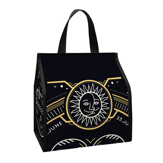 Vintage Cancer Zodiac Sign Print Insulated Lunch Tote