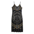Vintage Cancer Zodiac Sign Print Jersey Midi Cami Dress