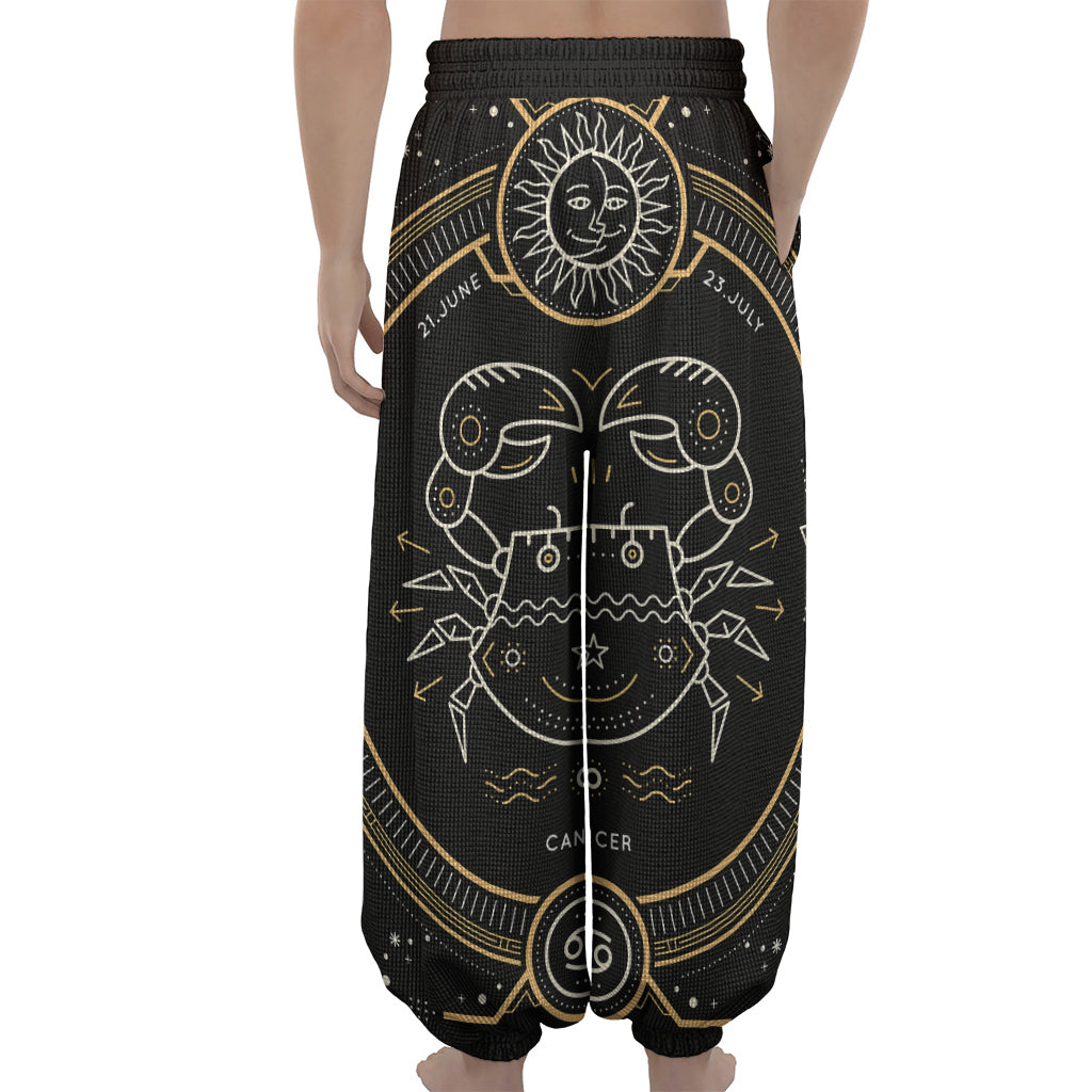 Vintage Cancer Zodiac Sign Print Lantern Pants