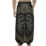 Vintage Cancer Zodiac Sign Print Lantern Pants
