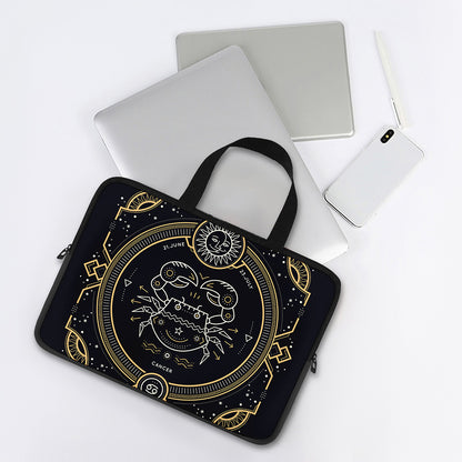 Vintage Cancer Zodiac Sign Print Laptop Sleeve With Handle