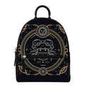 Vintage Cancer Zodiac Sign Print Leather Backpack