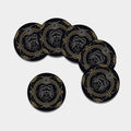 Vintage Cancer Zodiac Sign Print Leather Coaster Set