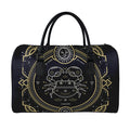 Vintage Cancer Zodiac Sign Print Leather Duffel Bag