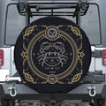 Vintage Cancer Zodiac Sign Print Leather Spare Tire Cover