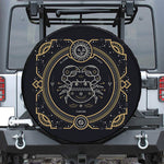 Vintage Cancer Zodiac Sign Print Leather Spare Tire Cover