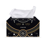 Vintage Cancer Zodiac Sign Print Leather Tissue Box Cover
