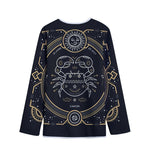Vintage Cancer Zodiac Sign Print Long Sleeve Short Coat
