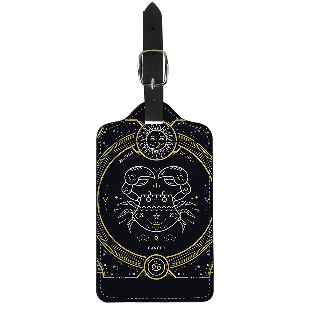 Vintage Cancer Zodiac Sign Print Luggage Tag