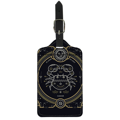 Vintage Cancer Zodiac Sign Print Luggage Tag