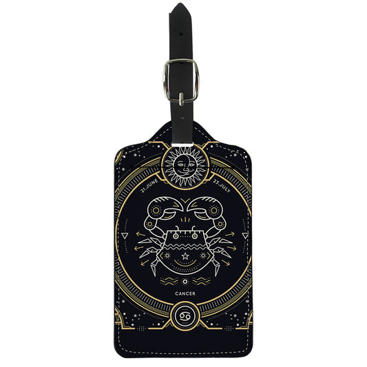 Vintage Cancer Zodiac Sign Print Luggage Tag