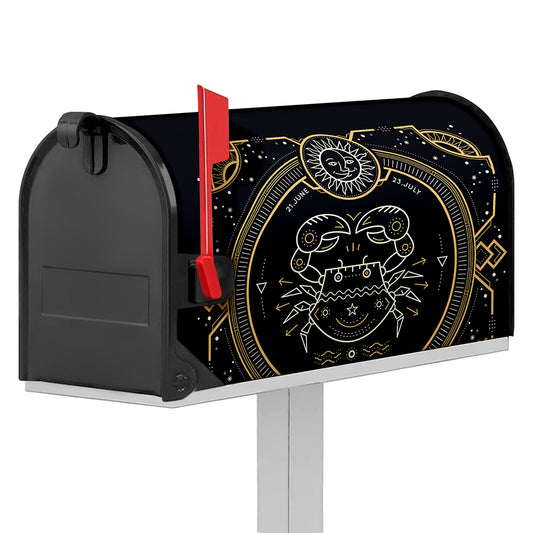 Vintage Cancer Zodiac Sign Print Mailbox Cover