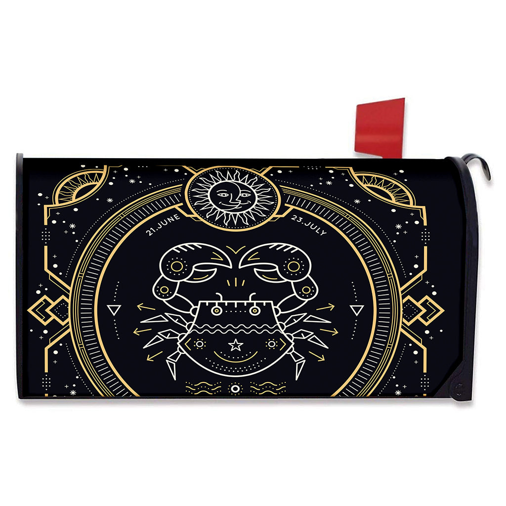 Vintage Cancer Zodiac Sign Print Mailbox Cover