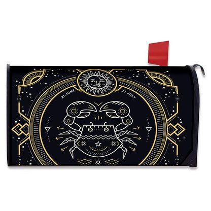 Vintage Cancer Zodiac Sign Print Mailbox Cover