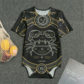 Vintage Cancer Zodiac Sign Print Men's Bodysuit