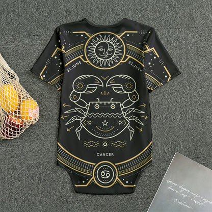 Vintage Cancer Zodiac Sign Print Men's Bodysuit