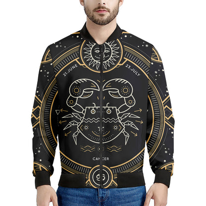 Vintage Cancer Zodiac Sign Print Men's Bomber Jacket