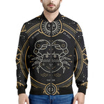 Vintage Cancer Zodiac Sign Print Men's Bomber Jacket