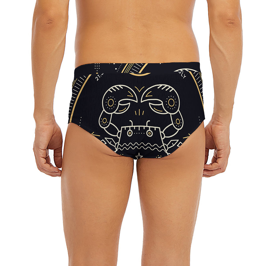 Vintage Cancer Zodiac Sign Print Men's Briefs