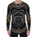 Vintage Cancer Zodiac Sign Print Men's Long Sleeve T-Shirt