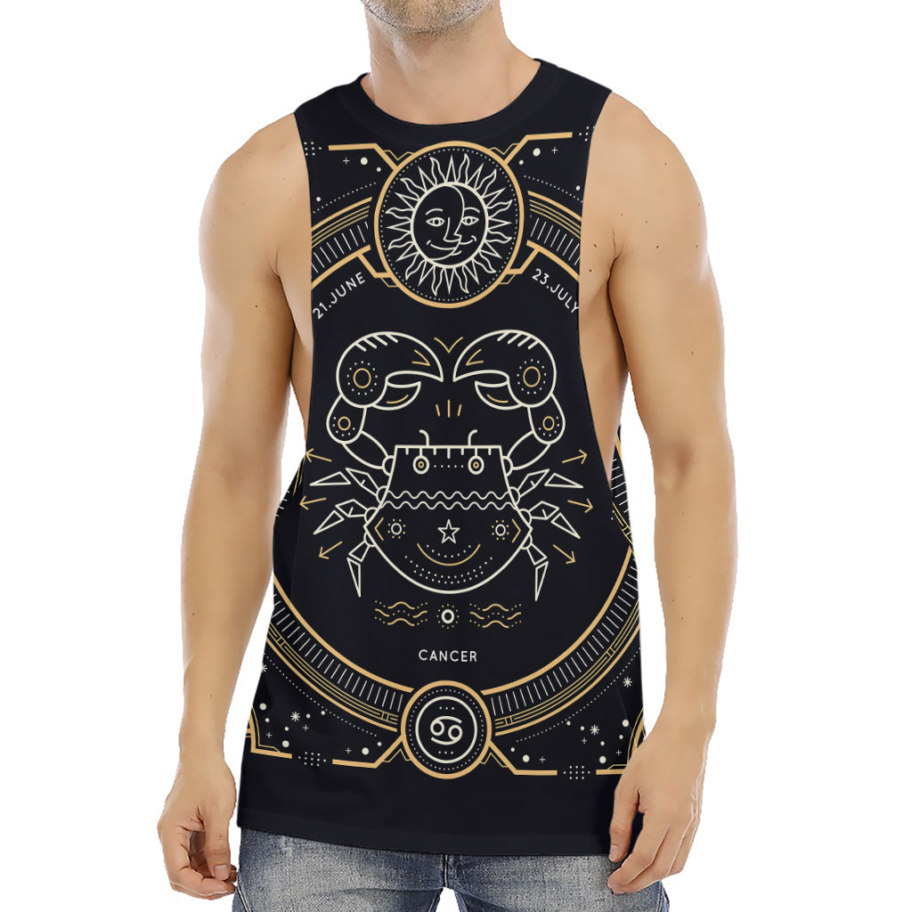 Vintage Cancer Zodiac Sign Print Men's Muscle Tank Top