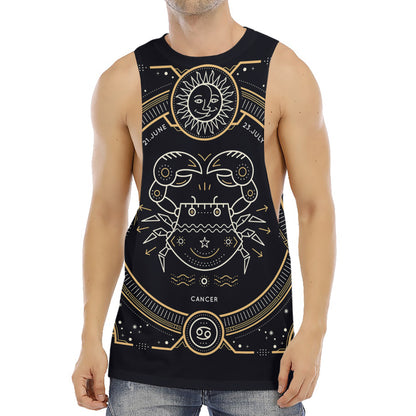 Vintage Cancer Zodiac Sign Print Men's Muscle Tank Top