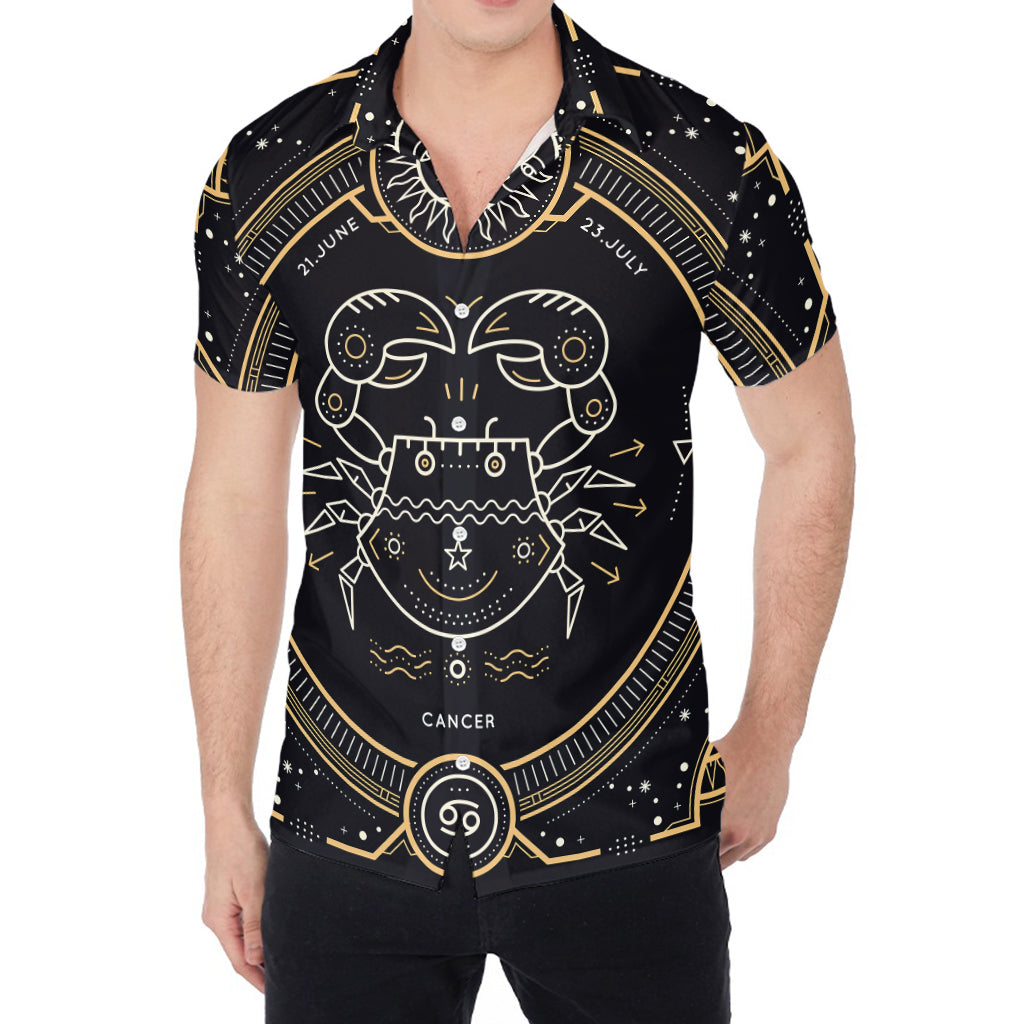 Vintage Cancer Zodiac Sign Print Men's Shirt