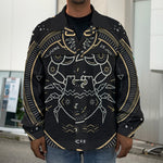 Vintage Cancer Zodiac Sign Print Men's Shirt Jacket