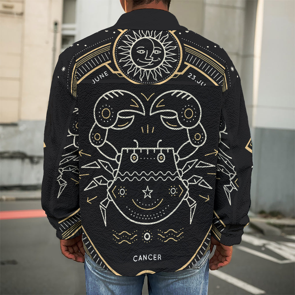 Vintage Cancer Zodiac Sign Print Men's Shirt Jacket