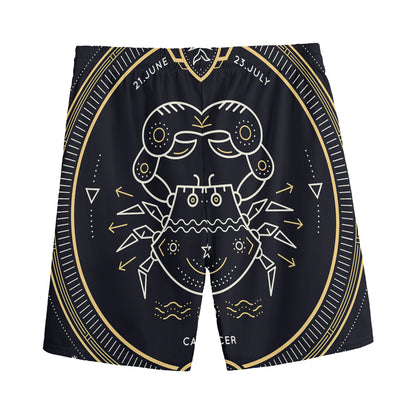 Vintage Cancer Zodiac Sign Print Men's Sports Shorts