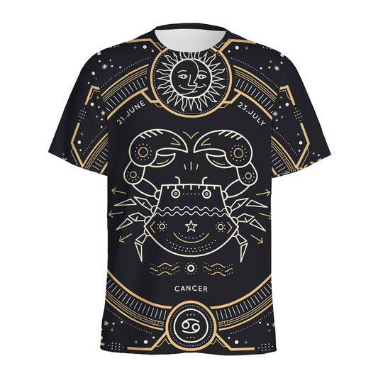 Vintage Cancer Zodiac Sign Print Men's Sports T-Shirt