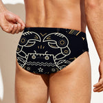 Vintage Cancer Zodiac Sign Print Men's Swim Briefs
