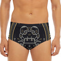 Vintage Cancer Zodiac Sign Print Men's Triangle Swim Briefs