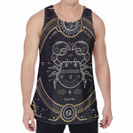 Vintage Cancer Zodiac Sign Print Men's Velvet Tank Top