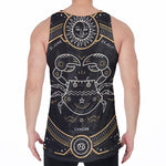 Vintage Cancer Zodiac Sign Print Men's Velvet Tank Top