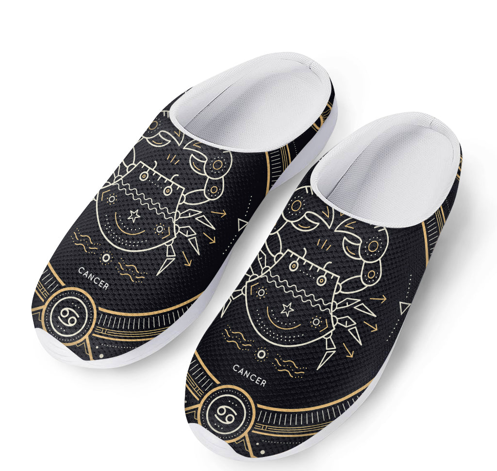 Vintage Cancer Zodiac Sign Print Mesh Casual Shoes