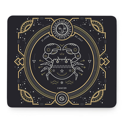 Vintage Cancer Zodiac Sign Print Mouse Pad