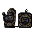 Vintage Cancer Zodiac Sign Print Oven Mitt And Pot Holder Set