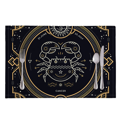 Vintage Cancer Zodiac Sign Print Placemat