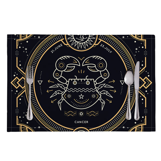 Vintage Cancer Zodiac Sign Print Placemat