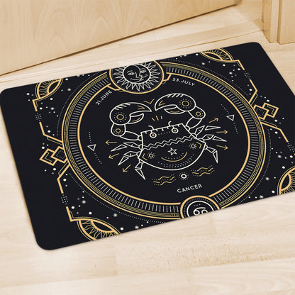 Vintage Cancer Zodiac Sign Print Polyester Doormat