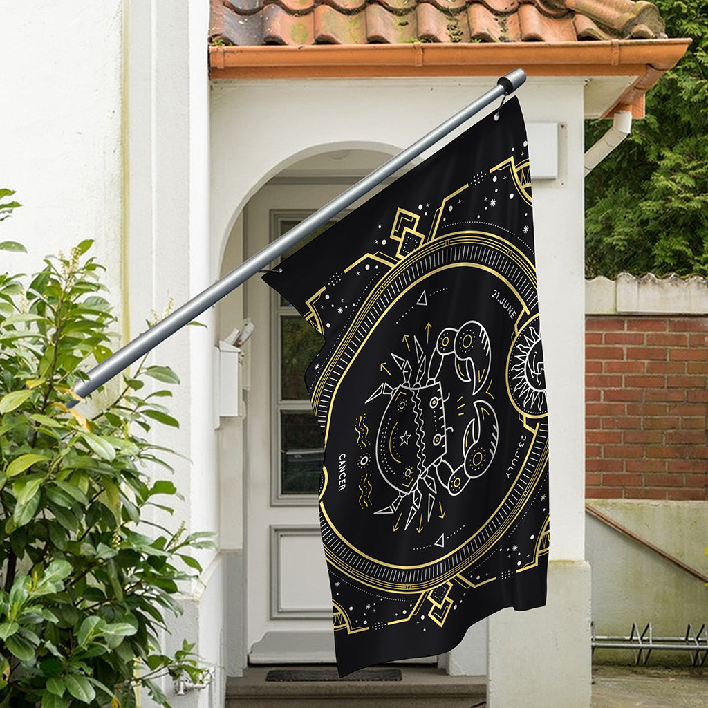 Vintage Cancer Zodiac Sign Print Polyester Flag