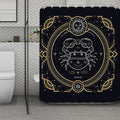 Vintage Cancer Zodiac Sign Print Polyester Shower Curtain
