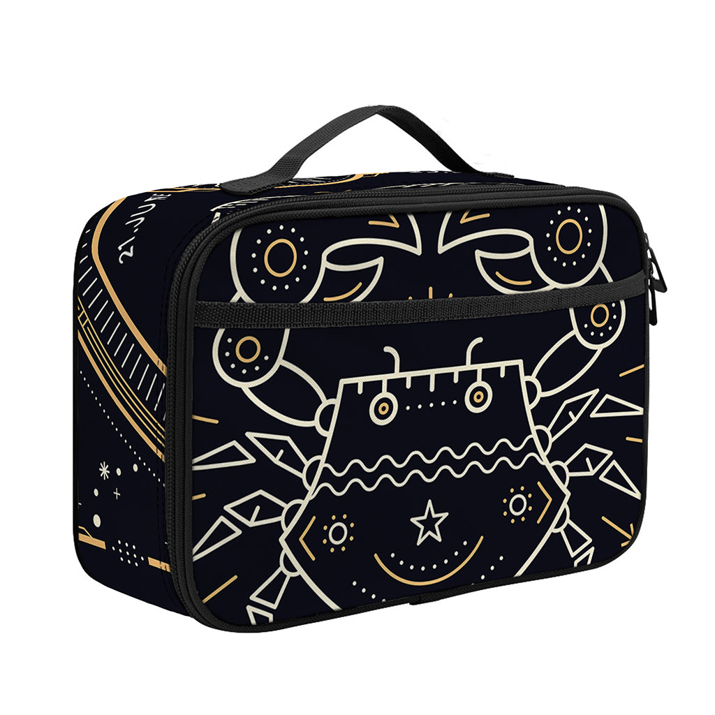 Vintage Cancer Zodiac Sign Print Portable Lunch Bag