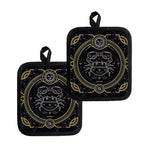 Vintage Cancer Zodiac Sign Print Pot Holders