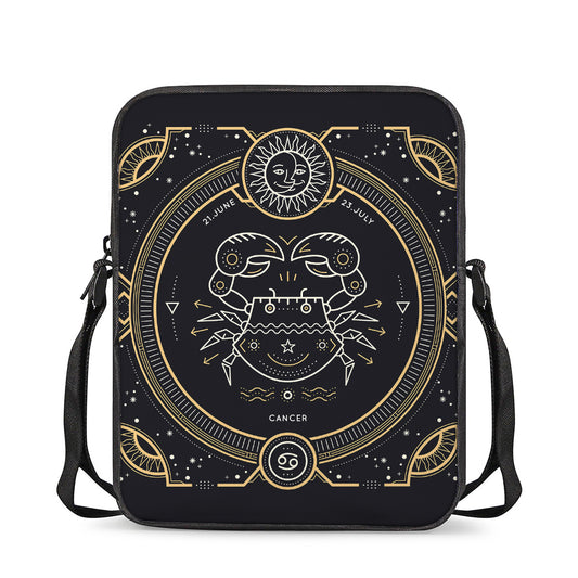 Vintage Cancer Zodiac Sign Print Rectangular Crossbody Bag